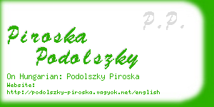 piroska podolszky business card